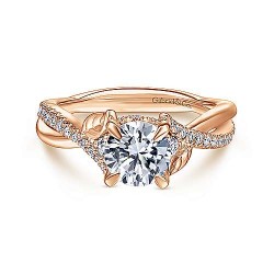 14K Rose Gold Round Diamond Engagement Ring Surrey Vancouver Canada Langley Burnaby Richmond