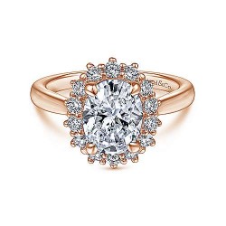 14K Rose Gold Oval Diamond Engagement Ring Surrey Vancouver Canada Langley Burnaby Richmond