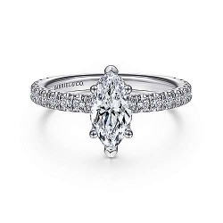 14K White Gold Hidden Halo Marquise Shape Diamond Engagement Ring Surrey Vancouver Canada Langley Burnaby Richmond