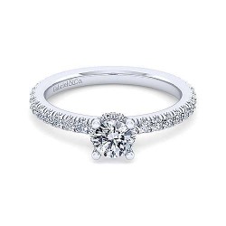 14K White Gold Hidden Halo Round Diamond Engagement Ring Surrey Vancouver Canada Langley Burnaby Richmond