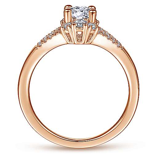 14K Rose Split shank 14K Rose Gold Round Diamond Engagement Ring Surrey Vancouver Canada Langley Burnaby Richmond