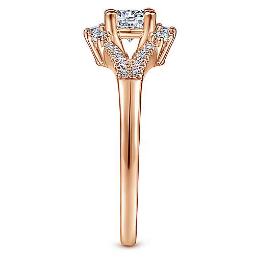 14K Rose Split shank 14K Rose Gold Round Diamond Engagement Ring Surrey Vancouver Canada Langley Burnaby Richmond