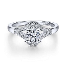 14K White Gold Round Diamond Engagement Ring Surrey Vancouver Canada Langley Burnaby Richmond