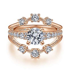 14K Rose Gold Round Diamond Engagement Ring Surrey Vancouver Canada Langley Burnaby Richmond