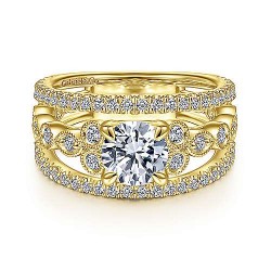 14K Yellow Gold Round Diamond Engagement Ring Surrey Vancouver Canada Langley Burnaby Richmond