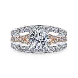 14K White-Rose Gold Round Diamond Engagement Ring Surrey Vancouver Canada Langley Burnaby Richmond