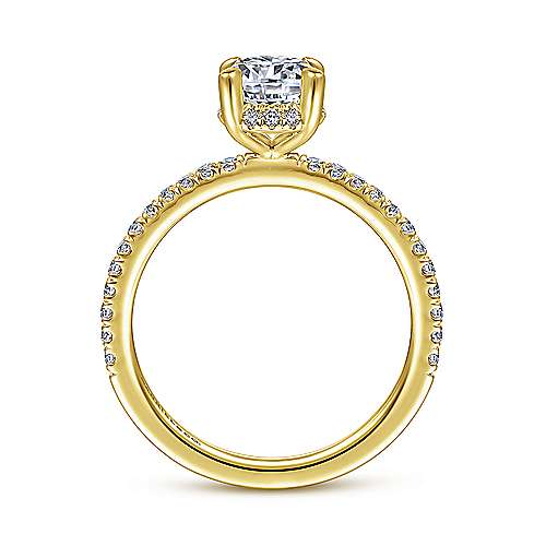 14K Yellow Halo 14K Yellow Gold Hidden Halo Oval Diamond Engagement Ring Surrey Vancouver Canada Langley Burnaby Richmond