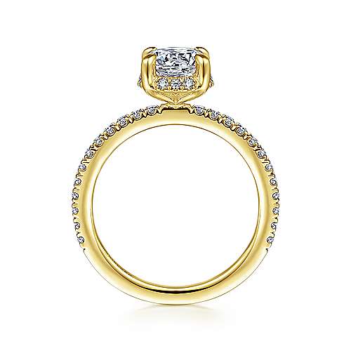 14K Yellow Halo 14K Yellow Gold Hidden Halo Round Diamond Engagement Ring Surrey Vancouver Canada Langley Burnaby Richmond