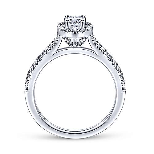 14K White Halo 14K White Gold Oval Halo Diamond Engagement Ring Surrey Vancouver Canada Langley Burnaby Richmond