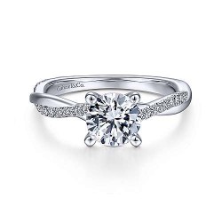 14K White Gold Round Diamond Engagement Ring Surrey Vancouver Canada Langley Burnaby Richmond