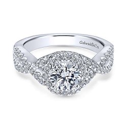 Platinum Round Halo Diamond Engagement Ring Surrey Vancouver Canada Langley Burnaby Richmond