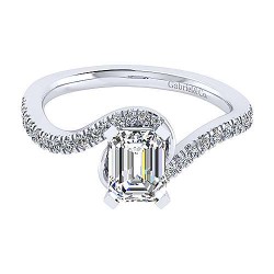 14K White Gold Emerald Cut Diamond Engagement Ring Surrey Vancouver Canada Langley Burnaby Richmond