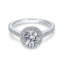 Platinum Round Halo Diamond Engagement Ring Surrey Vancouver Canada Langley Burnaby Richmond