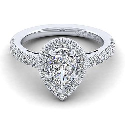 Platinum Pear Shape Halo Diamond Engagement Ring Surrey Vancouver Canada Langley Burnaby Richmond