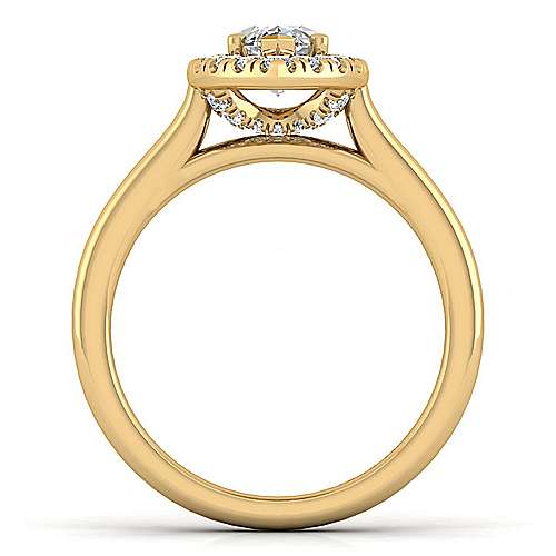 14K Yellow Halo 14K Yellow Gold Marquise Halo Diamond Engagement Ring Surrey Vancouver Canada Langley Burnaby Richmond