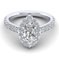 Platinum Marquise Halo Diamond Engagement Ring Surrey Vancouver Canada Langley Burnaby Richmond