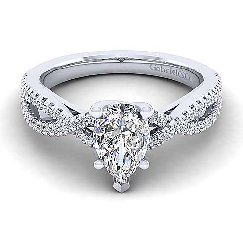 platinum Platinum Free form Platinum Pear Shape Twisted Diamond Engagement Ring Surrey Vancouver Canada Langley Burnaby Richmond