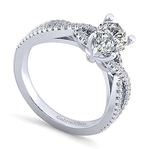 platinum Platinum Free form Platinum Pear Shape Twisted Diamond Engagement Ring Surrey Vancouver Canada Langley Burnaby Richmond