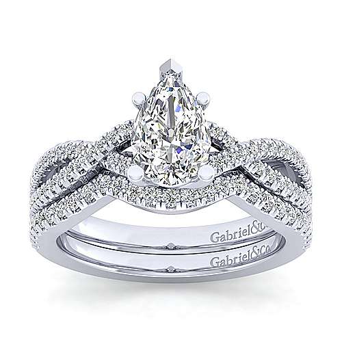 platinum Platinum Free form Platinum Pear Shape Twisted Diamond Engagement Ring Surrey Vancouver Canada Langley Burnaby Richmond