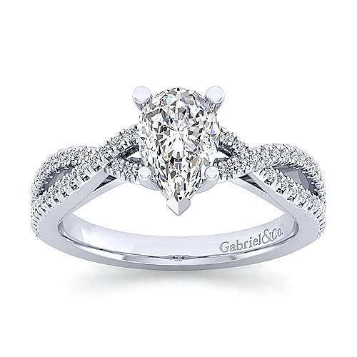 platinum Platinum Free form Platinum Pear Shape Twisted Diamond Engagement Ring Surrey Vancouver Canada Langley Burnaby Richmond