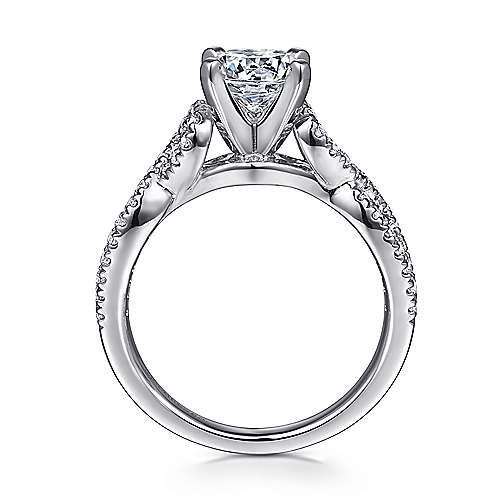 14K White Free form 14K White Gold Round Twisted Diamond Engagement Ring Surrey Vancouver Canada Langley Burnaby Richmond