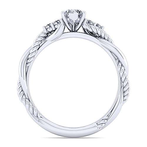 14K White Free form 14K White Gold Twisted Marquise Shape Diamond Engagement Ring Surrey Vancouver Canada Langley Burnaby Richmond