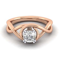 14K White-Rose Gold Cushion Cut Diamond Engagement Ring Surrey Vancouver Canada Langley Burnaby Richmond