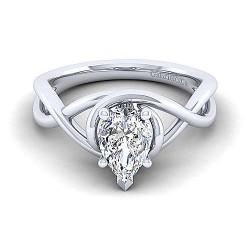 14K White Gold Pear Shape Diamond Engagement Ring Surrey Vancouver Canada Langley Burnaby Richmond