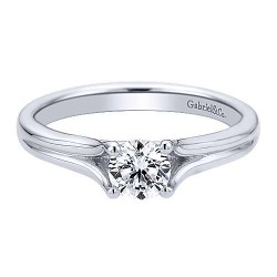 14K White Gold Round Split Shank Diamond Engagement Ring Surrey Vancouver Canada Langley Burnaby Richmond