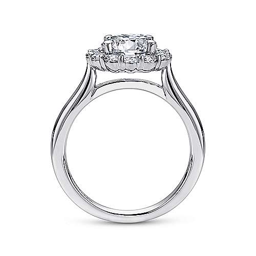 14K White Halo 14K White Gold Round Halo Diamond Engagement Ring Surrey Vancouver Canada Langley Burnaby Richmond