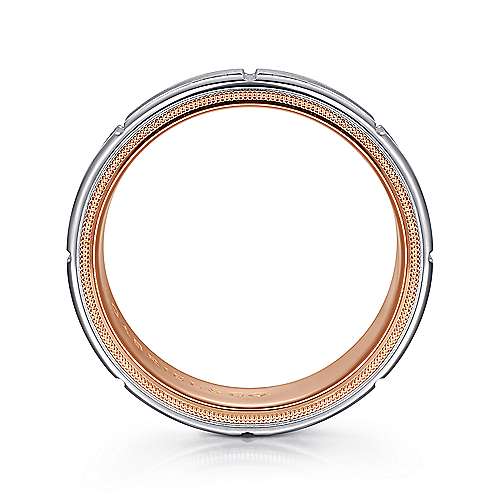 14K WhiteRose Lux 14K White-Rose Gold 7mm Mens Wedding Band Surrey Vancouver Canada Langley Burnaby Richmond