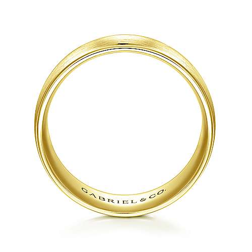 14K Yellow Lux 14K Yellow Gold 8mm - Satin Center and Polished Edge Mens Wedding Band Surrey Vancouver Canada Langley Burnaby Richmond