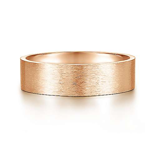 14K Rose Lux 14K Rose Gold 6mm - Brushed Finish Mens Wedding Band Surrey Vancouver Canada Langley Burnaby Richmond