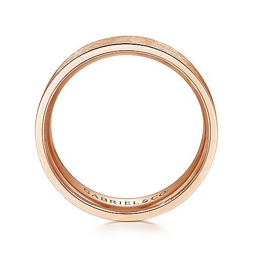 14K Rose Lux 14K Rose Gold 6mm - Brushed Finish Mens Wedding Band Surrey Vancouver Canada Langley Burnaby Richmond