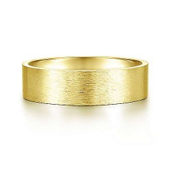 14K Yellow Gold 6mm - Brushed Finish Mens Wedding Band Surrey Vancouver Canada Langley Burnaby Richmond