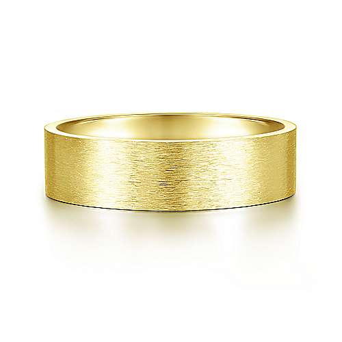 14K Yellow Lux 14K Yellow Gold 6mm - Brushed Finish Mens Wedding Band Surrey Vancouver Canada Langley Burnaby Richmond