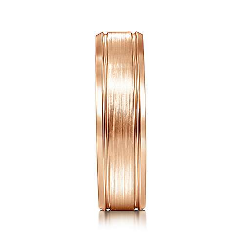 14K Rose Lux 14K Rose Gold 6mm - Satin Channel Polished Edge Mens Wedding Band Surrey Vancouver Canada Langley Burnaby Richmond