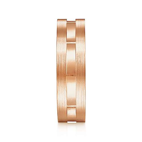 14K Rose Lux 14K Rose Gold 6mm - Rectangular Center Groove, Brushed Mens Wedding Band Surrey Vancouver Canada Langley Burnaby Richmond