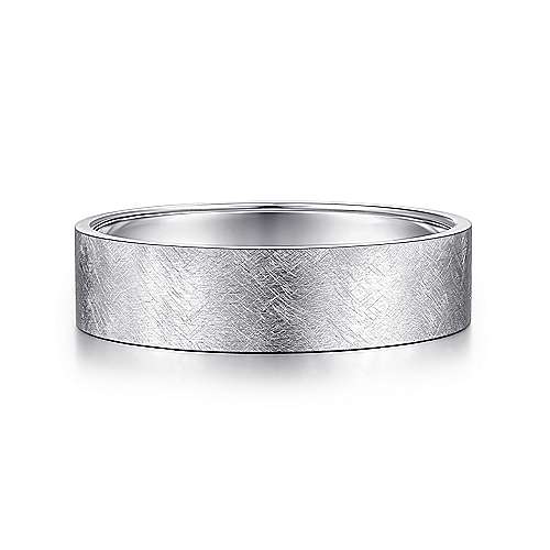 14K White Lux 14K White Gold 6mm - Brushed Finish Mens Wedding Band Surrey Vancouver Canada Langley Burnaby Richmond