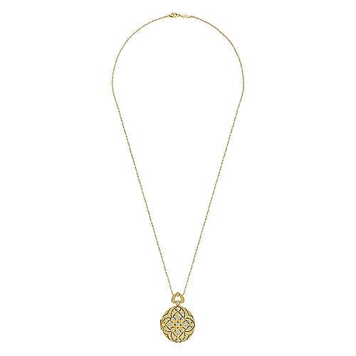 14K Yellow Locket 24" Vintage Inspired 14K Yellow Gold Round Filigree Diamond Locket Necklace Surrey Vancouver Canada Langley Burnaby Richmond