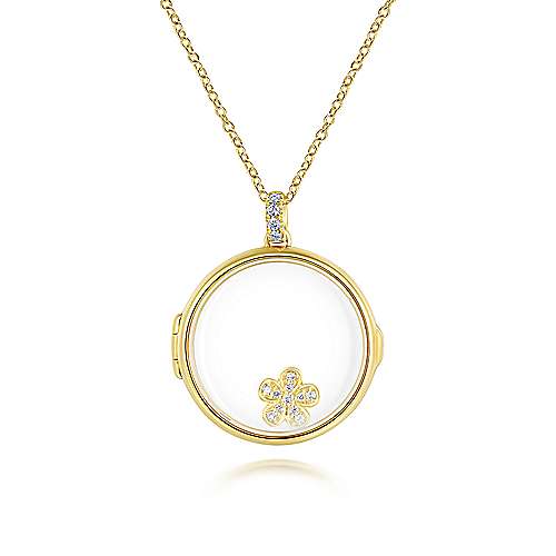 14K Yellow Locket 25" 14K Yellow Gold Round Glass Front Locket Necklace Surrey Vancouver Canada Langley Burnaby Richmond