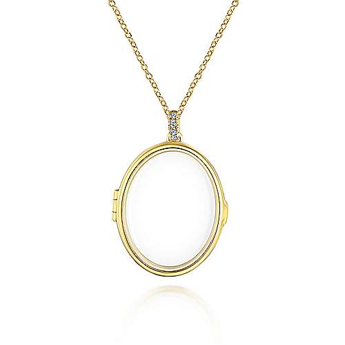 14K Yellow Locket 25" 14K Yellow Gold Oval Glass Front Locket Necklace Surrey Vancouver Canada Langley Burnaby Richmond