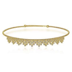 14K Yellow Gold Bujukan Beaded Choker Necklace with Bezel Set Diamond Clusters Surrey Vancouver Canada Langley Burnaby Richmond