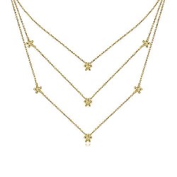 14K Yellow Gold Three Row Floral Drop Necklace Surrey Vancouver Canada Langley Burnaby Richmond