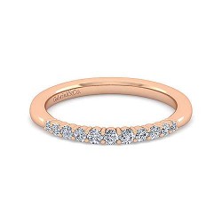 14K Rose Gold Matching Diamond Wedding Band - 0.21 ct Surrey Vancouver Canada Langley Burnaby Richmond