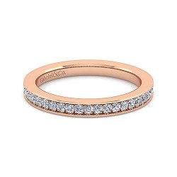 14K Rose Gold Matching Diamond Wedding Band - 0.22 ct Surrey Vancouver Canada Langley Burnaby Richmond