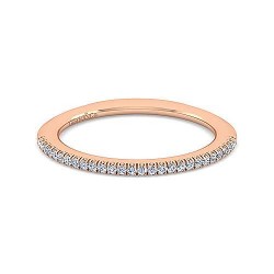 14K Rose Gold Matching Diamond Wedding Band - 0.07 ct Surrey Vancouver Canada Langley Burnaby Richmond