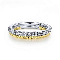 14K Yellow-White Gold Matching Wedding Band - 0.22 ct Surrey Vancouver Canada Langley Burnaby Richmond